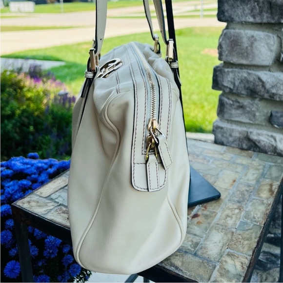 Gucci Britt Medium Ivory Calfskin Leather Boston Satchel Handbag - Picture 2 of 12